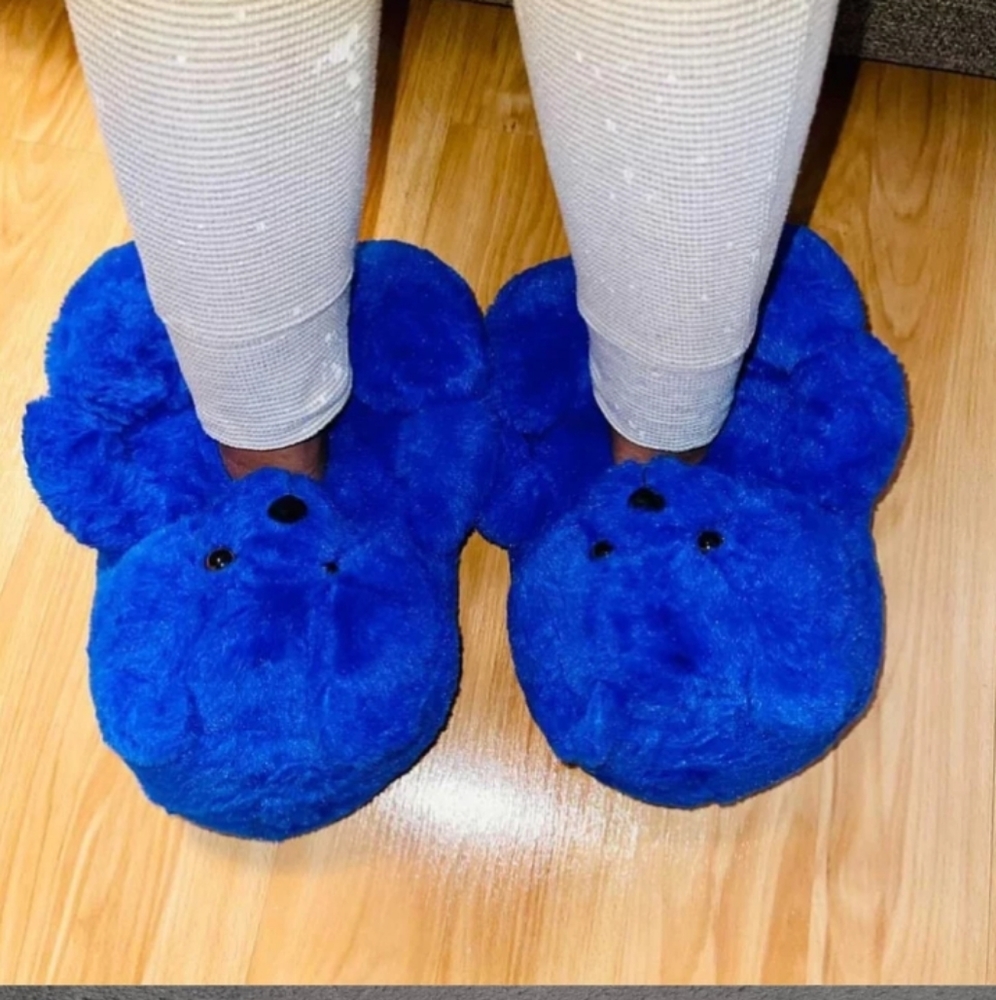 Christmas Holiday Teddy Bear House Shoes